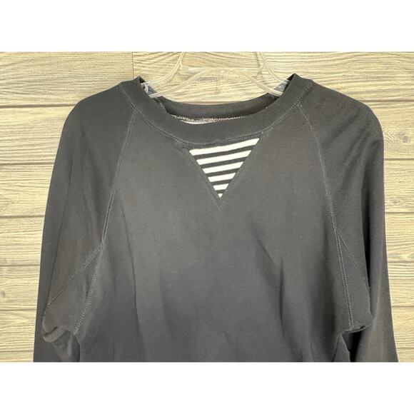 Vintage Tommy Hilfiger Sweatshirt Size Sm Black Cotton Crewneck Logo Patch 90s - Picture 4 of 10